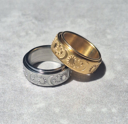 SUN N MOON ROTERBAR RING