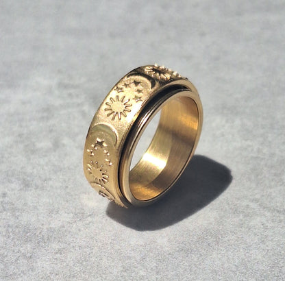 SUN N MOON ROTERBAR RING