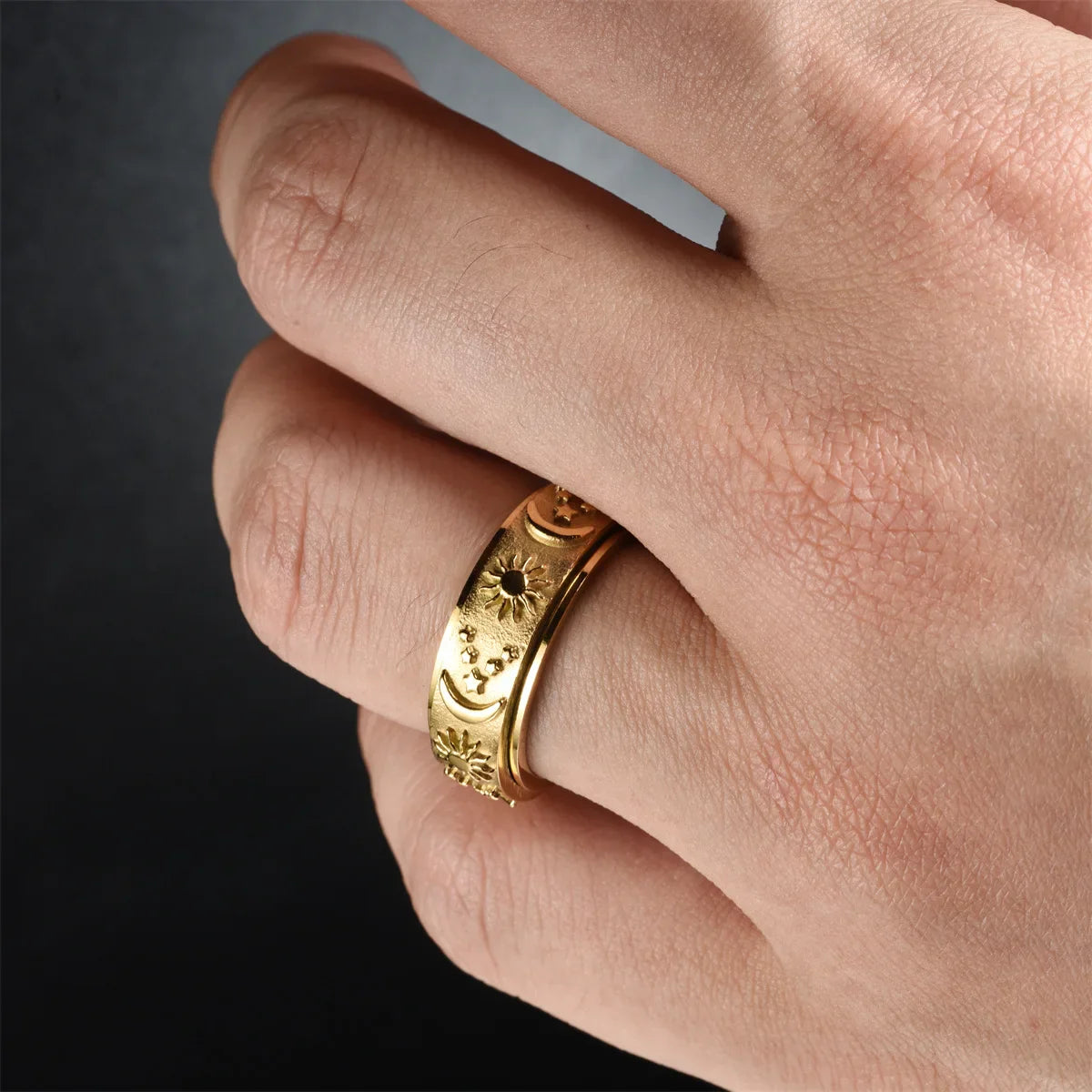 SUN N MOON ROTERBAR RING